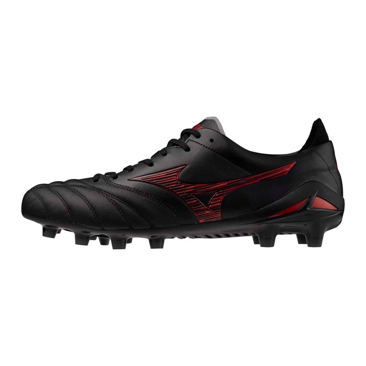 Morelia Neo IV FG Firm Ground Made in Japan KL Soccer Cleat, Black/Red - Image 2