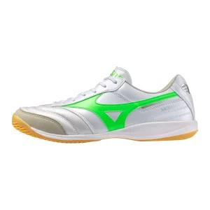 Morelia Sala Elite IN Indoor Soccer Shoe, White/Neon Green