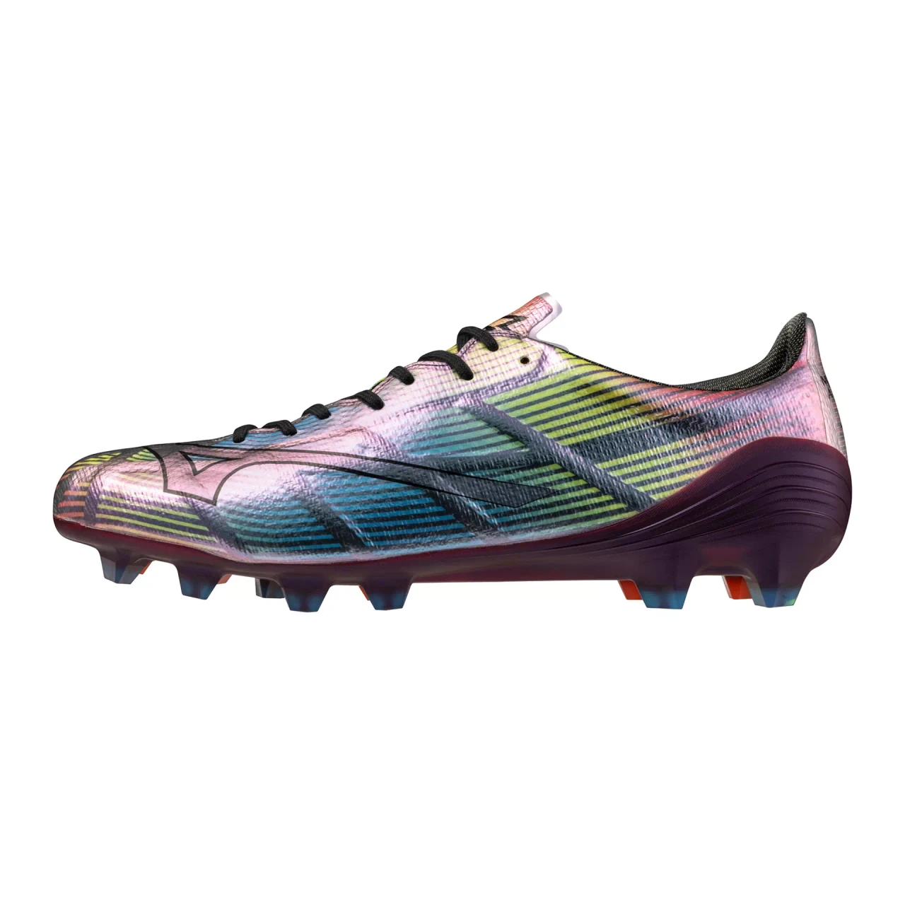Mizuno Alpha II Japan FG Firm Ground Made In Japan Soccer Cleat, Black/Iridescent - Image 2