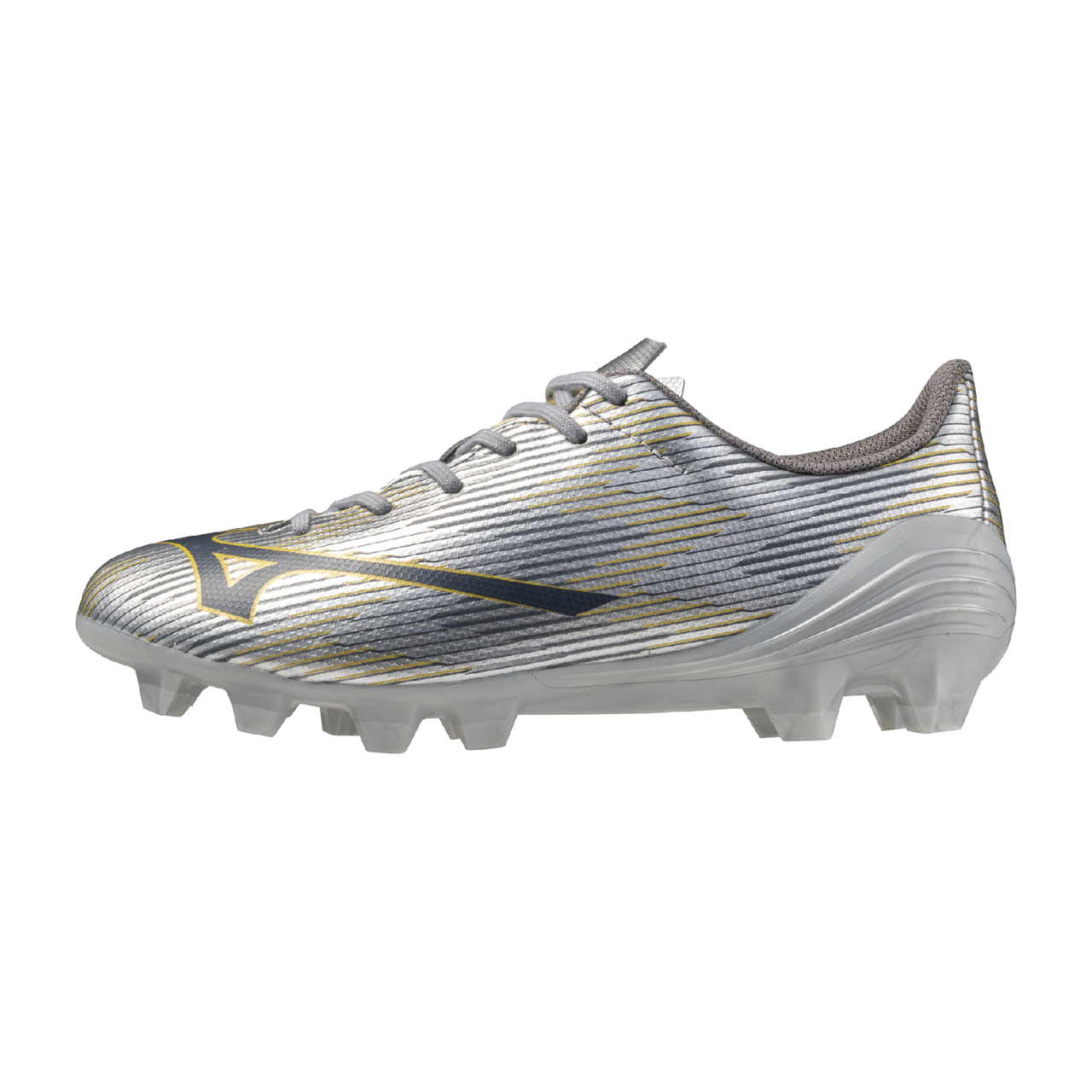 Mizuno Alpha II Select Junior FG Firm Ground Soccer Cleat, Silver/Gold - Image 2