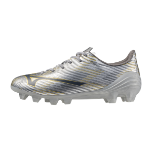 Mizuno Alpha II Select Junior FG Firm Ground Soccer Cleat, Silver/Gold